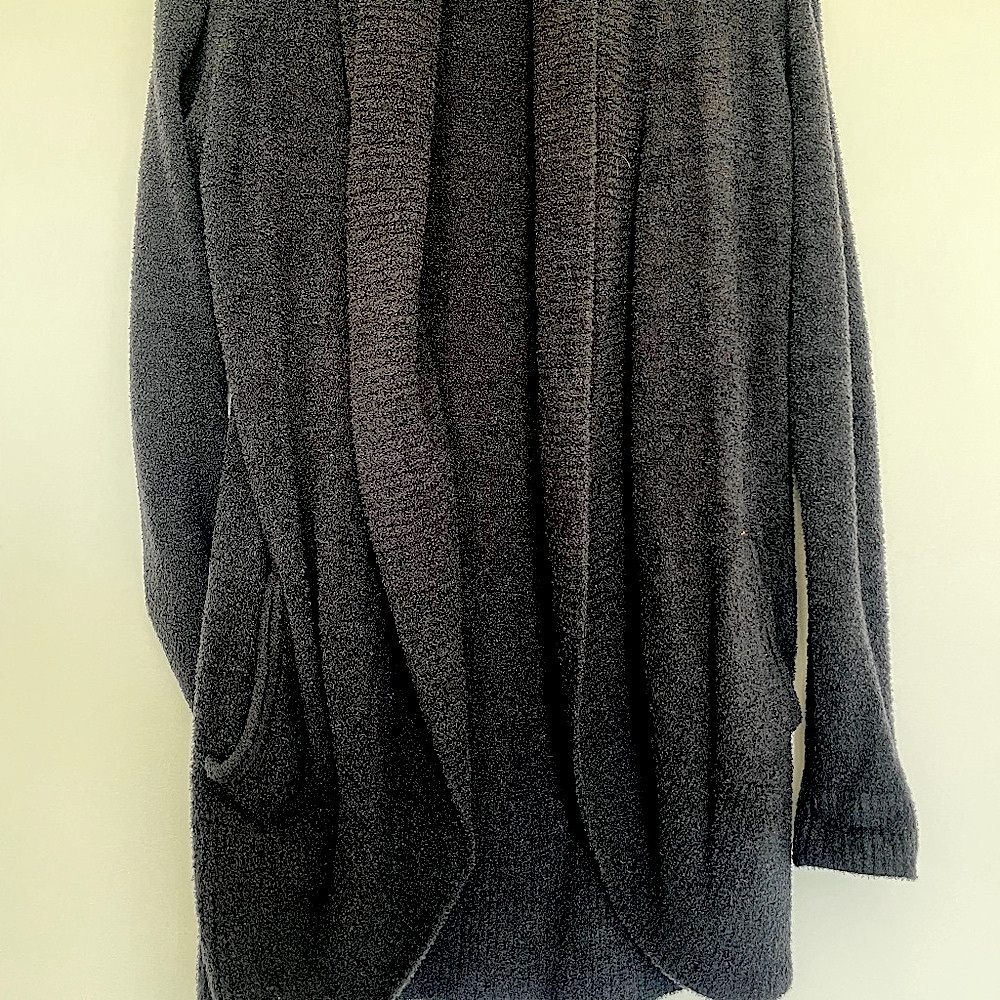 Barefoot Dreams CozyChic Lite Circle Cardigan in Black Size XS Small